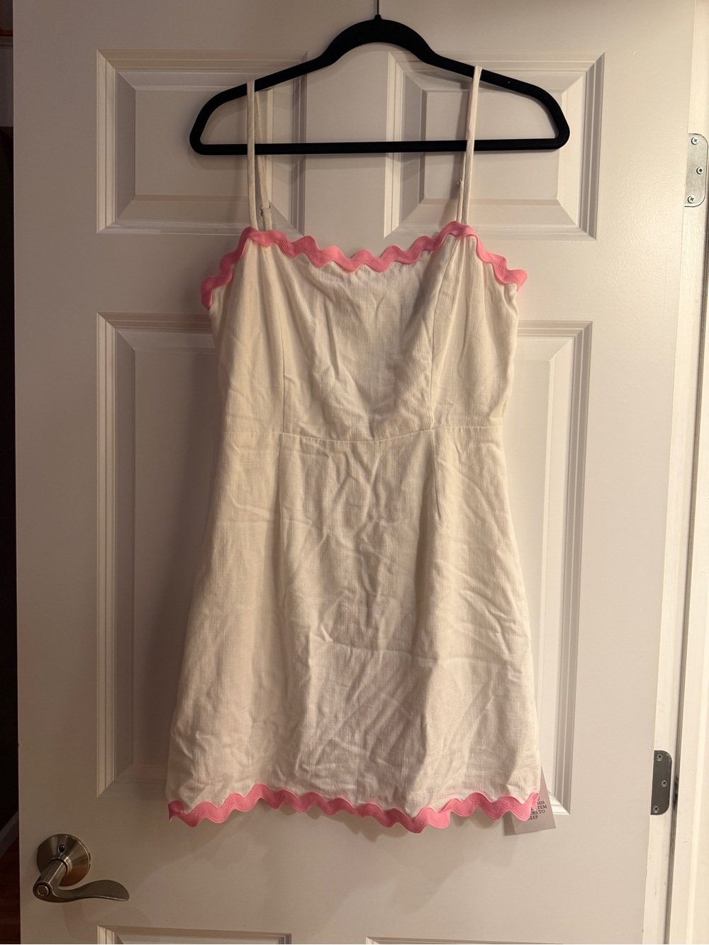 NWT FORE Collection Sleeveless Square Neck Trim Detailed Mini Dress Size Large